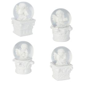 Rázógömb angyallal poly fehér M10cm