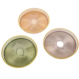 Műanyag tányér transparens peremmel D15,5cm