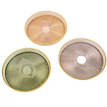 Műanyag tányér transparens peremmel D15,5cm