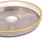 Műanyag tányér transparens peremmel D15,5cm