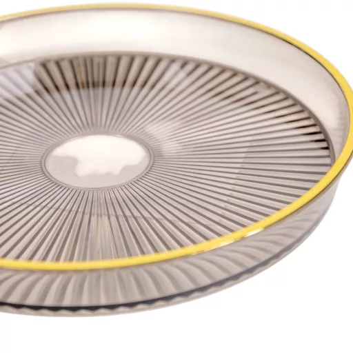 Műanyag tányér transparens peremmel D15,5cm