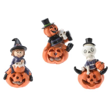 Halloween figura tökkel LED-es