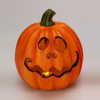 Halloween tök LED-es poly 14x15cm