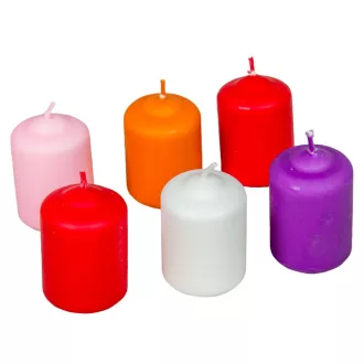   Mártott adventi gyertya 40x60mm(db ár)24db/csom piros fehér lila rózsa korall