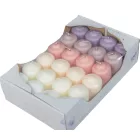 Mártott adventi gyertya 40x60mm(db ár) 24db/csom fehér vanilia krém puder mályva h.lila