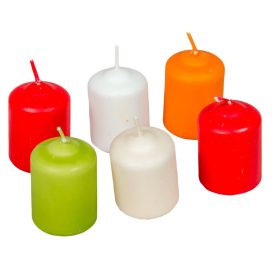   Mártott adventi gyertya 40x60mm(db.ár) 24db/cs. piros fehér narancs zöld krém