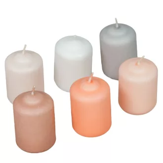   Mártott adventi gyertya 40x60mm(db ár) 24db/cs.fehér ivory pezsgő korall mogyoró vszürke
