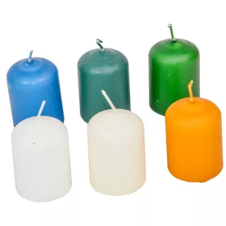   Mártott adventi gyertya 40x60mm(db ár) 24db/cs.méz zöld lila menta kék