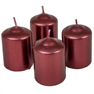 Metál adventi gyertya 40x60 mm bordó 12db/csom (db ár)