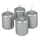 Metál adventi gyertya 40x60 mm ezüst 12db/csom (db ár)