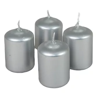 Metál adventi gyertya 40x60 mm ezüst 12db/csom (db ár)