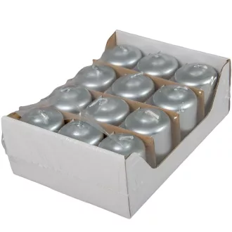 Metál adventi gyertya 40x60 mm ezüst 12db/csom (db ár)