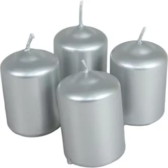 Metál adventi gyertya 40x60 mm ezüst 4db/csomdb ár