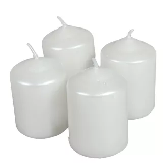 Metál adventi gyertya 40x60 mm fehér 4db/csom (db ár)