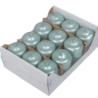Metál adventi gyertya 40x60 mm jégkék 12db/csom (db ár)