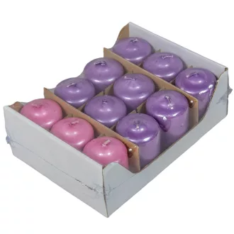   Metál adventi gyertya 40x60 mm 3lila+1rózsa 12db/csom (db ár)