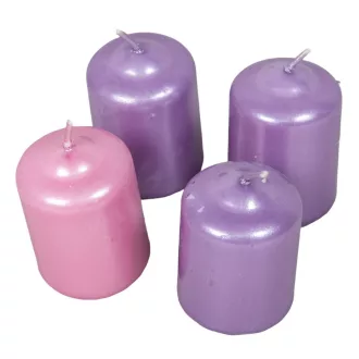 Metál adventi gyertya 40x60 mm 3lila+1rózsa 4db/csomdb ár