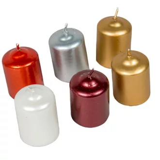   Metál adventi gyertya 40x60mm(db ár)24db/cs.arany ezüst nari fehér bordó