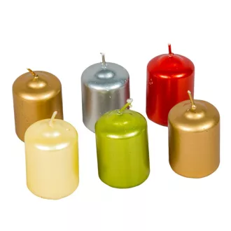   Metál adventi gyertya 40x60mm(db ár)24db/cs.krém oliva arany ezüst nari