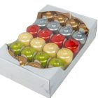 Metál adventi gyertya 40x60mm(db ár)24db/cs.krém oliva arany ezüst nari