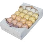 Metál adventi gyertya 40x60mm(db ár)24db/cs.fehér v.krém krém h.lila pezsgő