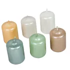 Metál adventi gyertya 40x60mm(db ár)24db/cs. fehér ivory jégkék pezsgő homok menta