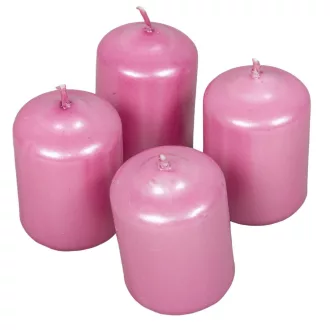   Metál adventi gyertya 40x60 mm rózsaszín 12db/csom (db ár)