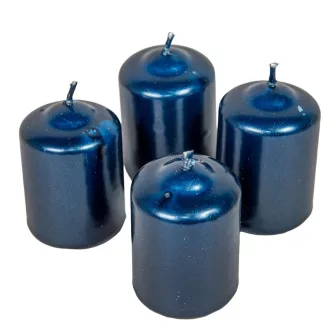   Metál adventi gyertya 40x60 mm sötétkék 12db/csom (db ár)