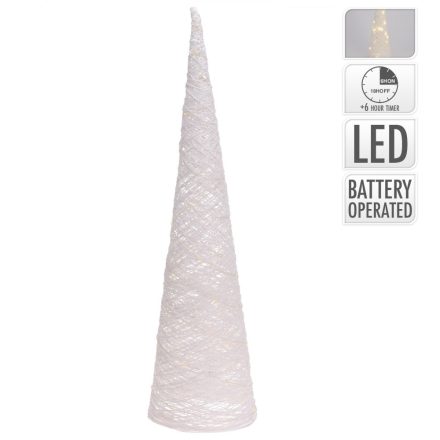 Glitteres kúp 30 LED-es elemes (elem nélkül) fehér 80cm