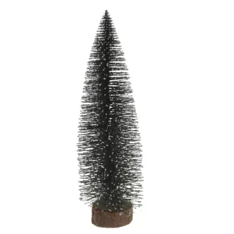 Fenyőfa fa talppal havas 35cm