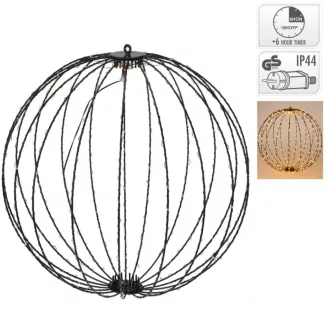 Gömb 320 LED-es időzítős adapteres extra meleg 50cm