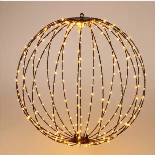 Gömb 320 LED-es időzítős adapteres extra meleg 50cm