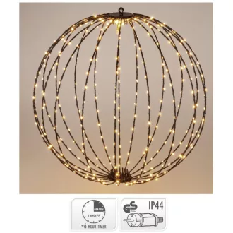 Gömb 320 LED-es időzítős adapteres meleg 50cm