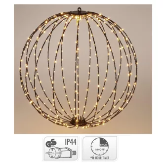Gömb 400 LED-es időzítős adapteres meleg 60cm