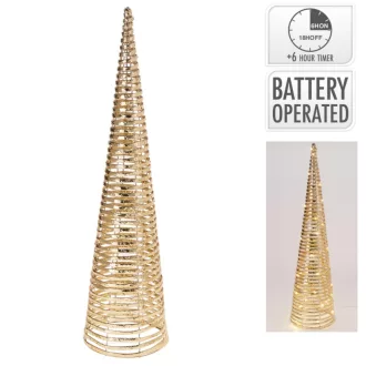   Kúp 60 LED-es időzítős elemes (elem nélkül) arany M80cm