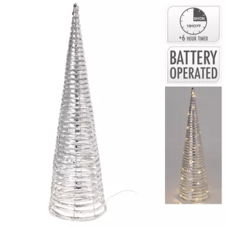 Kúp LED-es időzítős elemes ezüst 60cm