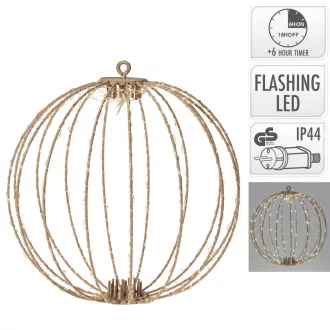 Gömb 192 LED-esidőzítős flash adapteres taupe 30cm 