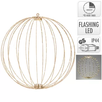 Gömb 320LED-es időzítős flash adapteres taupe 50m