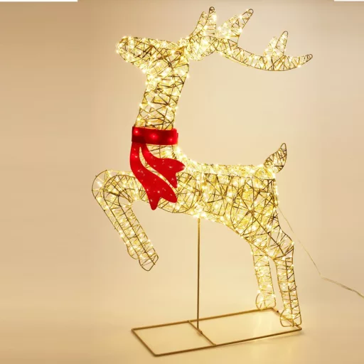 Rénszarvas masnival 720 LED-es időzítős adapteres 50x88cm
