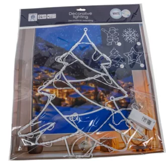   Karácsonyi fenyő figura sziluett LED-es elemes (elem nélkül) hideg 42cm