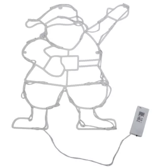   Karácsonyi mikulás figura sziluett LED-es elemes (elem nélkül) hideg 42cm