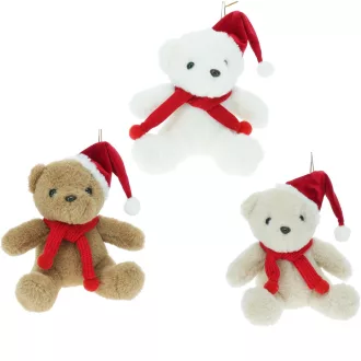 Maci karácsonyi sapkával plüsss 15cm