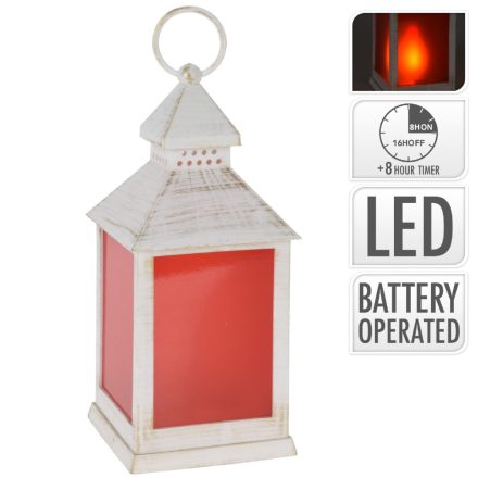 Lámpás fehér LED-es elemes (elem nélkül) piros fénnyel M23cm