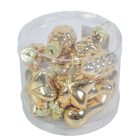 Üvegdísz akasztós arany 4-7cm 12db-os