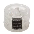 Üvegdísz akasztós fehér 4-7cm 12db-os