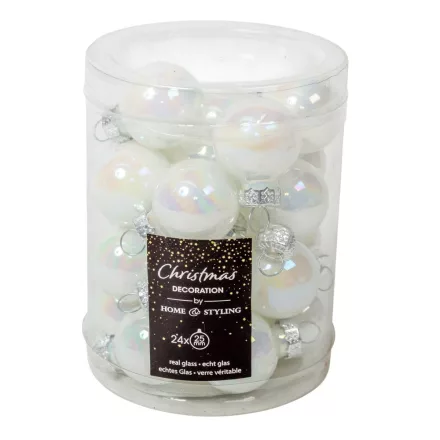 Üveg gömb átlátszó 2,5cm 24db-os