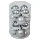 Üveggömb akasztós ezüst 3,5cm 16db-os