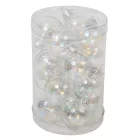 Üveggömb akasztós irizáló 3,5cm 16db-os