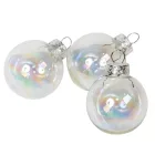 Üveggömb akasztós irizáló 3,5cm 16db-os