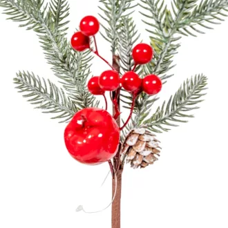 Bogyós, almás, tobozos fenyő ág 41cm